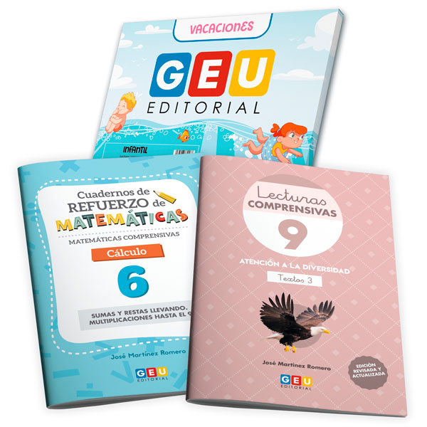 Cuadernos de refuerzos de matemáticas cálculo 6 y lecturas comprensivas 9